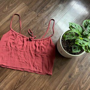 L.A. Hearts Maroon Corset Crop Top